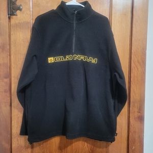 Vintage Old Navy Men's Black XL Fleece 1/4 Zip Pullover